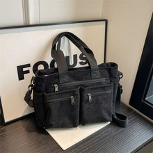 Load image into Gallery viewer, Ensfarget kordfløyel totebag