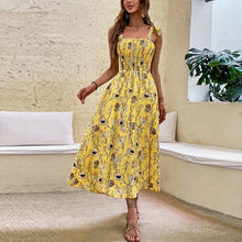 Load image into Gallery viewer, Sleeveless Suspender Print Elegant Dress