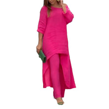 Load image into Gallery viewer, Women's Solid Color Linen Fashionable Casual Suit
