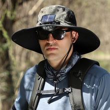 Load image into Gallery viewer, Solar &amp; USB Charging Fan Outdoor Fishing Hat