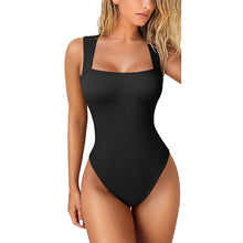 Load image into Gallery viewer, Women's Sexy Ribbed Square Neck Bodysuit