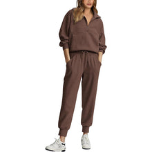 Load image into Gallery viewer, Long Sleeve Half Zip Pullover Sweatshirt Joggers Set
