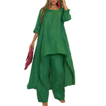 Load image into Gallery viewer, Women's Solid Color Linen Fashionable Casual Suit