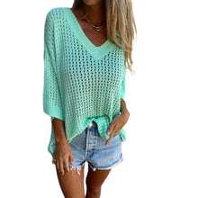 Load image into Gallery viewer, V-neck Hollow Knitted Top