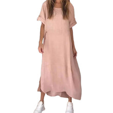 Load image into Gallery viewer, Women's Cotton And Linen Side Button Dress