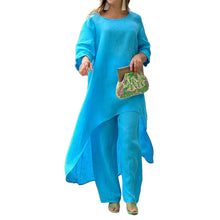 Load image into Gallery viewer, Women's Solid Color Linen Fashionable Casual Suit