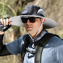 Load image into Gallery viewer, Solar &amp; USB Charging Fan Outdoor Fishing Hat