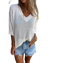 Load image into Gallery viewer, V-neck Hollow Knitted Top