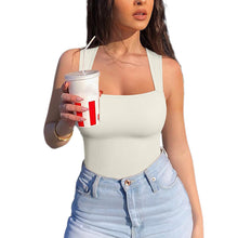 Load image into Gallery viewer, Women's Sexy Ribbed Square Neck Bodysuit
