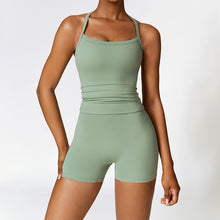 Load image into Gallery viewer, Women's Suspender Shorts Solid Color Sports Set