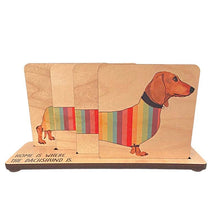 Load image into Gallery viewer, Dachshund Wood Coaster Set