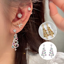 Load image into Gallery viewer, Shiny Christmas Tree Earrings