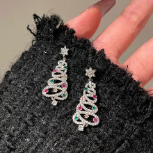 Load image into Gallery viewer, Shiny Christmas Tree Earrings