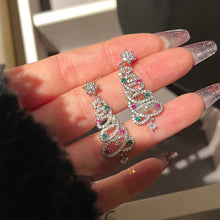 Load image into Gallery viewer, Shiny Christmas Tree Earrings