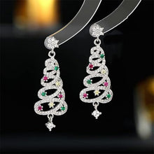 Load image into Gallery viewer, Shiny Christmas Tree Earrings