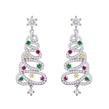 Load image into Gallery viewer, Shiny Christmas Tree Earrings