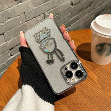 Load image into Gallery viewer, Gradient Glitter Quicksand Rabbit Case Cover For iPhone