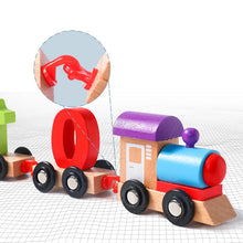 Load image into Gallery viewer, Digital magnetisk togpuslespill med lekebil i tre