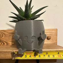 Load image into Gallery viewer, Smilende plantekrukke med langfingrene opp
