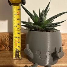 Load image into Gallery viewer, Smilende plantekrukke med langfingrene opp