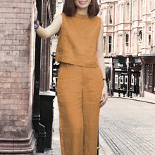 Load image into Gallery viewer, Solid Color Sleeveless Casual Suit