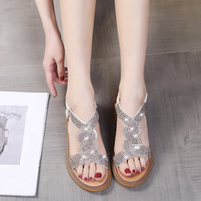 Load image into Gallery viewer, Anti-Skid Soft Sole Rhinestone Wedge Heel Shoes