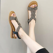 Load image into Gallery viewer, Anti-Skid Soft Sole Rhinestone Wedge Heel Shoes