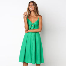 Load image into Gallery viewer, Strap Knitted Front Cutout Button Dress