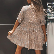 Load image into Gallery viewer, Sequin Baby Doll Dress
