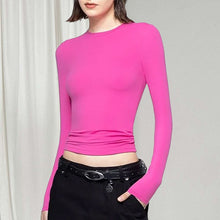 Load image into Gallery viewer, Women's Long Sleeve T Shirts Crew Neck Slim Fit Tops