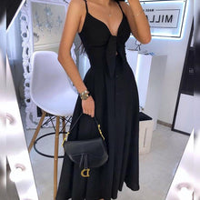 Load image into Gallery viewer, Strap Knitted Front Cutout Button Dress