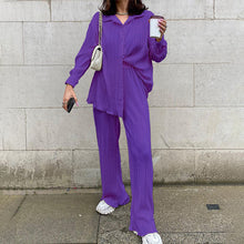 Load image into Gallery viewer, Women's Elegant Pleated Two-Piece Set