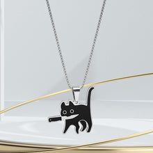 Load image into Gallery viewer, Black Knifecat Necklace