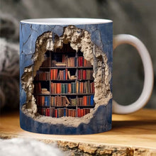 Load image into Gallery viewer, 3D Bookshelves Hole In A Wall Mug