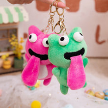 Load image into Gallery viewer, Cute Plush Sticking Out Tongue Frog Keychain