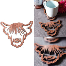 Load image into Gallery viewer, Wooden Highland Cow Coasters