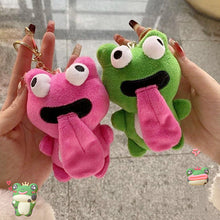 Load image into Gallery viewer, Cute Plush Sticking Out Tongue Frog Keychain