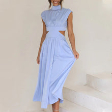Load image into Gallery viewer, Cutout Waist Pocketed Vacation Midi Dress