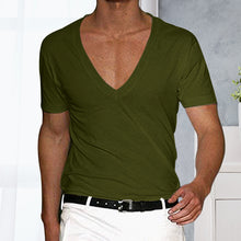 Load image into Gallery viewer, Men's Basic Deep V-Neck Cotton Short Sleeve T-Shirt