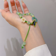 Load image into Gallery viewer, Butterfly Natural Emerald Jade Stone Bracelet