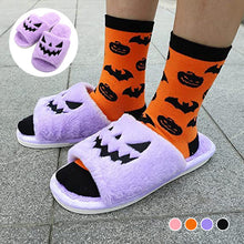 Load image into Gallery viewer, Halloween Pumpkin Lantern Slippers