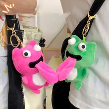 Load image into Gallery viewer, Cute Plush Sticking Out Tongue Frog Keychain