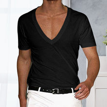 Load image into Gallery viewer, Men's Basic Deep V-Neck Cotton Short Sleeve T-Shirt