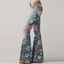 Load image into Gallery viewer, Women's Stylish Floral Print Flared Pants
