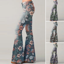 Load image into Gallery viewer, Women's Stylish Floral Print Flared Pants