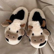Load image into Gallery viewer, Cute Cow Plush Slippers