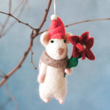 Load image into Gallery viewer, Flower Mouse Felt Ornament