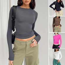 Load image into Gallery viewer, Women's Long Sleeve T Shirts Crew Neck Slim Fit Tops