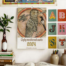 Load image into Gallery viewer, Weird Medieval Owl Calendar 2024