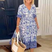 Load image into Gallery viewer, V Neck Floral Print Dress